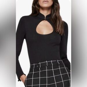 NWOT Bardot Black Long Sleeve Bodysuit